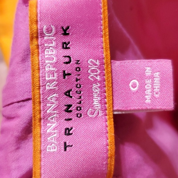 Trina turk × banana republic bright abstract pink orange dress silk blend - Picture 5 of 6